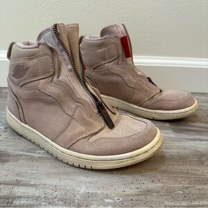 Nike Women's Air Jordan 1 High Zip Particle Beige PinkBronze AQ3742-205 Size 6.5